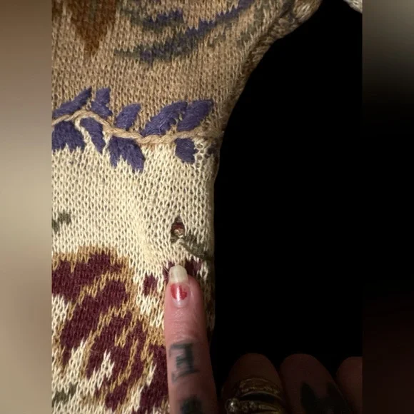 Vintage Bohemian Express Tricot Oversized Long Sleeve Knitted Sweater Dress OS - Picture 6 of 6